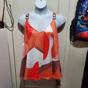 Women Elegant Chiffon Cami Spring Summer Casual V Neck Loose T-Shirt Size 2xL